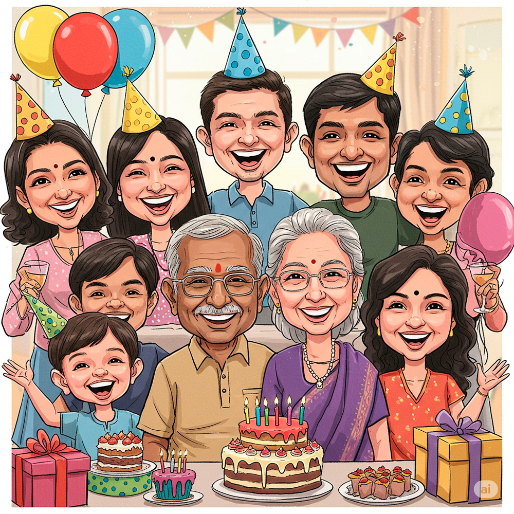 Como Uma Caricatura Digital Conectou Gerações em Uma Celebração Familiar