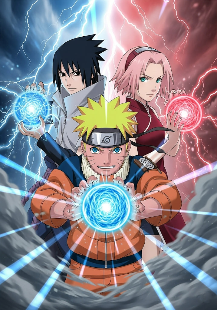 Naruto, Sasuke e Sakura em Ação