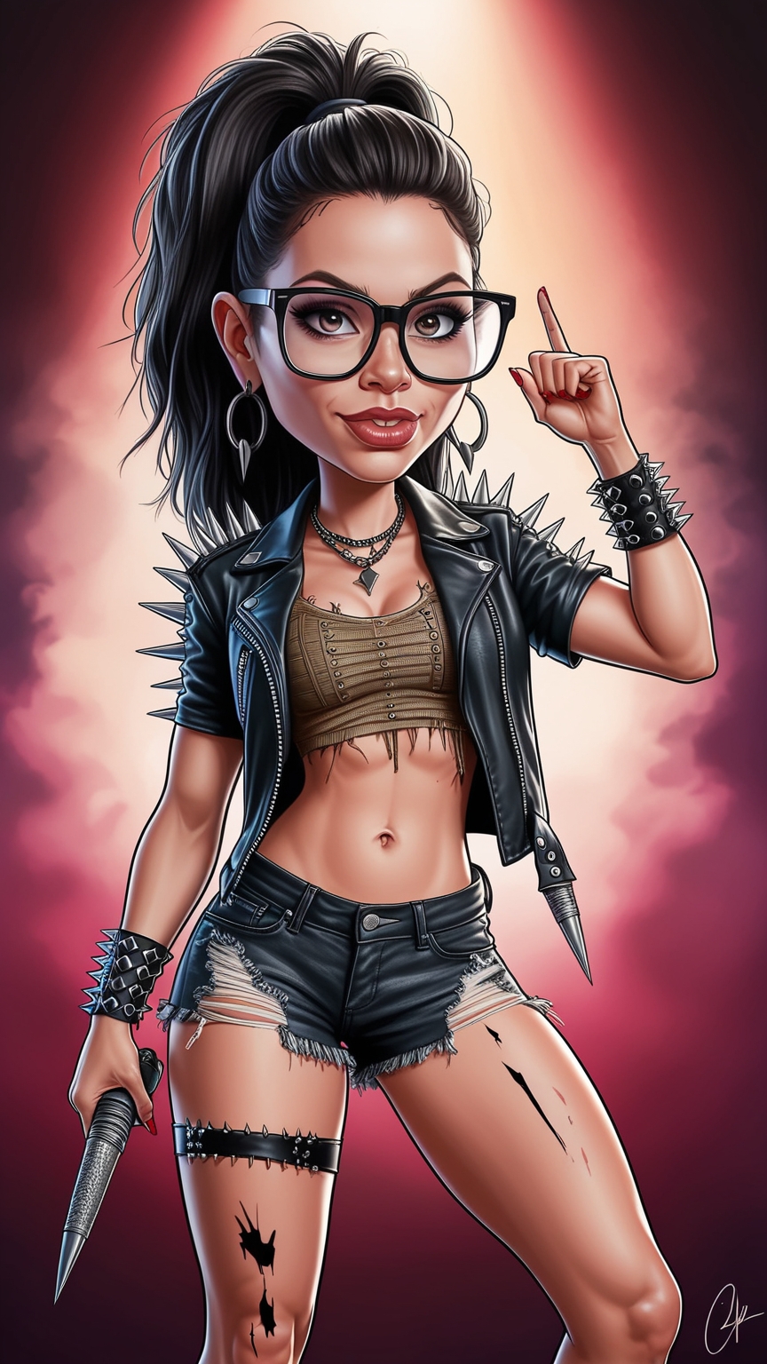 Caricatura 2D roqueira