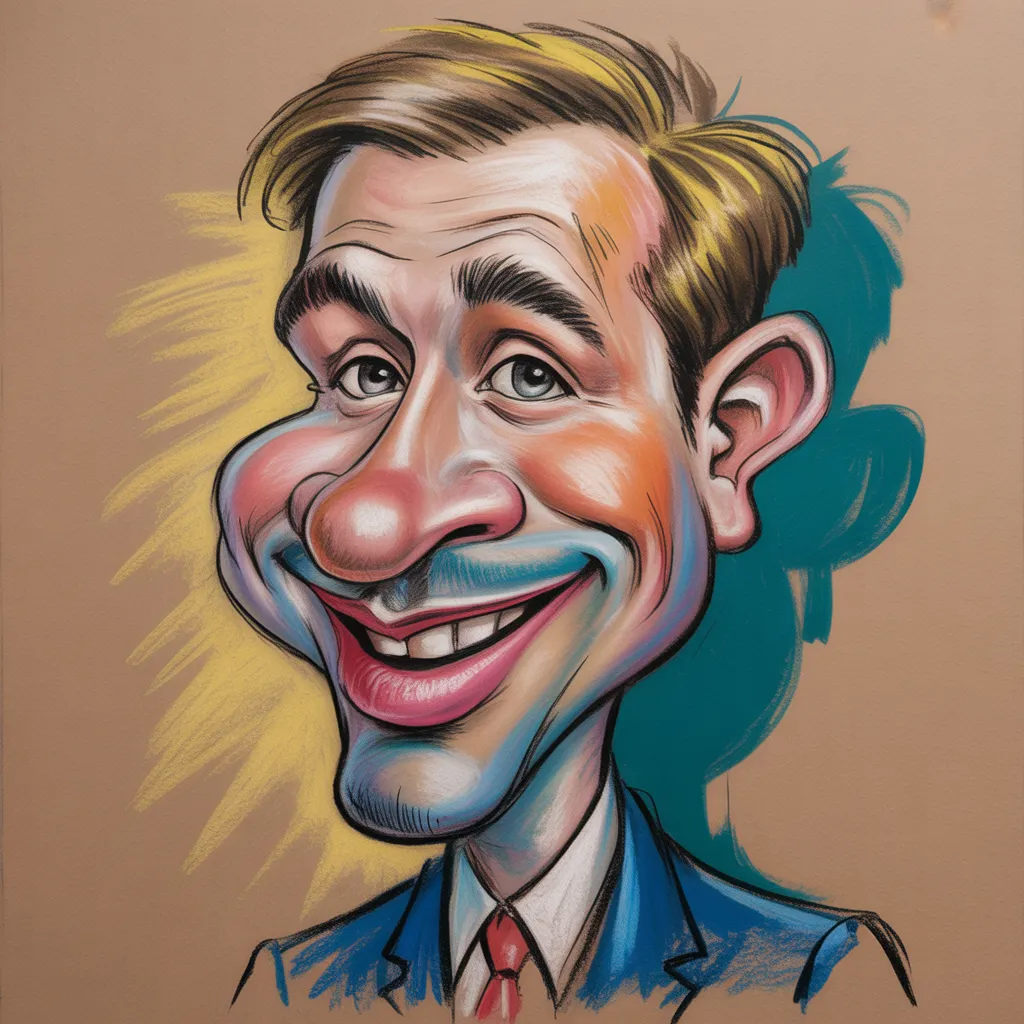 Técnicas de giz pastel seco em caricaturas